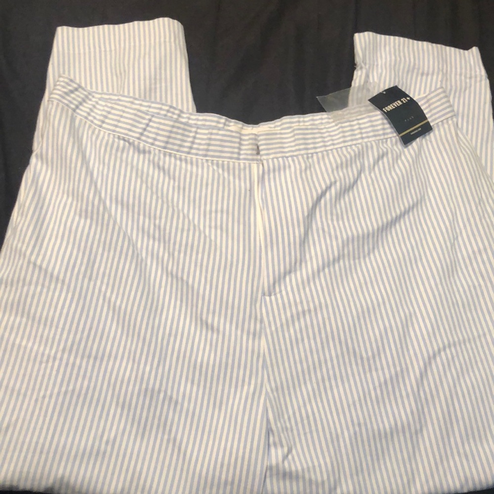 Light blue and white strip pants